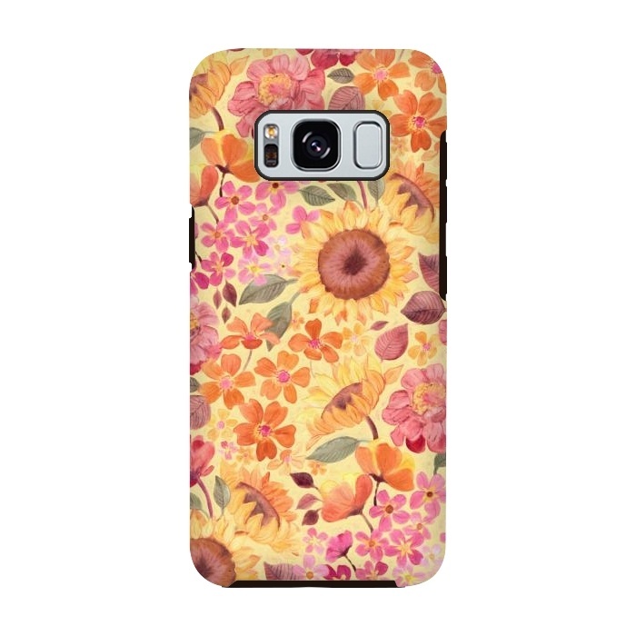 Galaxy S8 StrongFit Happy Boho Autumn Floral  by Micklyn Le Feuvre