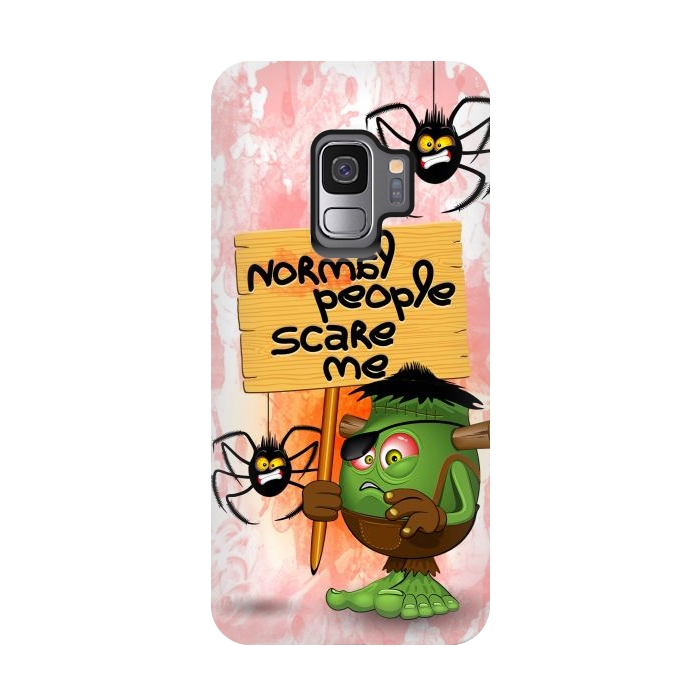 Galaxy S9 StrongFit 'Normal People Scare Me' Humorous Frankenstein Character   by BluedarkArt