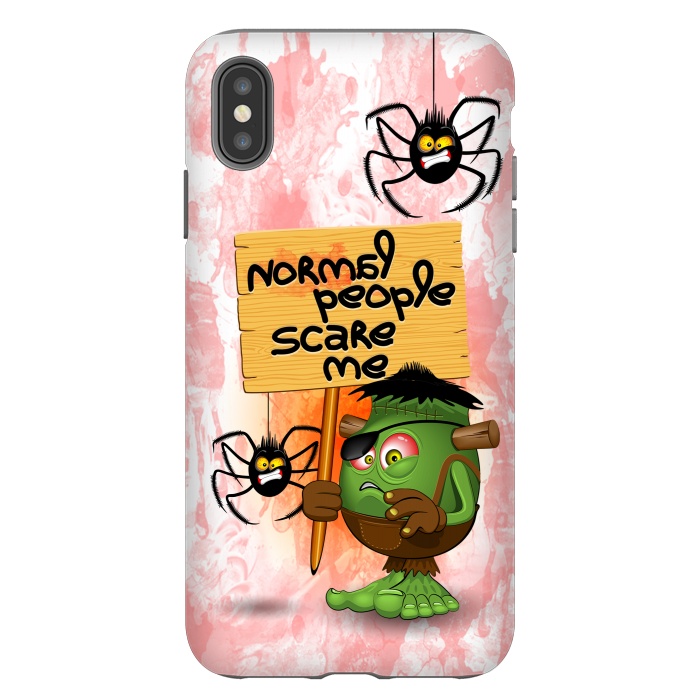 iPhone Xs Max StrongFit 'Normal People Scare Me' Humorous Frankenstein Character   by BluedarkArt