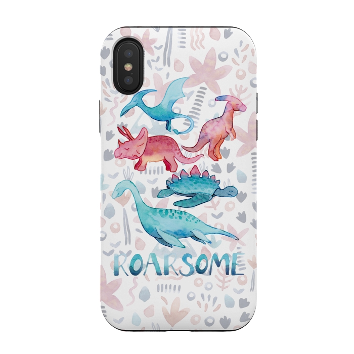 iPhone Xs / X StrongFit Roarsome Dino's by gingerlique
