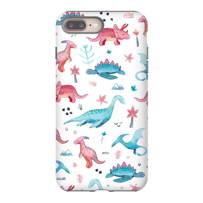 iPhone 7 plus StrongFit Dinosaurs Love by gingerlique