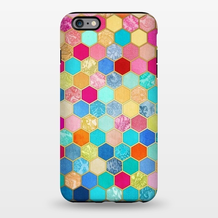 iPhone 6/6s plus StrongFit Patterned Honeycomb Patchwork in Jewel Colors by Micklyn Le Feuvre