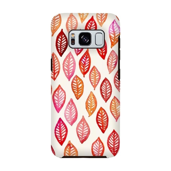 Galaxy S8 StrongFit Watercolor Leaf Pattern in Autumn Colors by Micklyn Le Feuvre