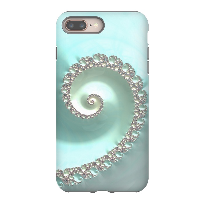iPhone 7 plus StrongFit Fantastic Turquoise Fractal by Andrea Haase