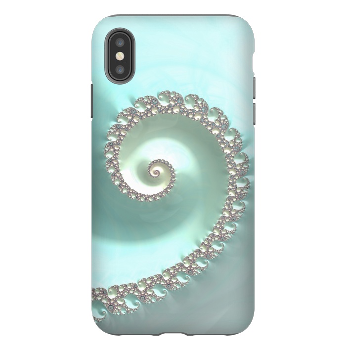 iPhone Xs Max StrongFit Fantastic Turquoise Fractal by Andrea Haase