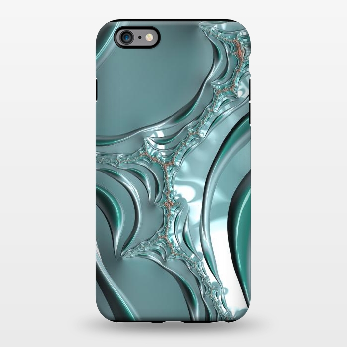 iPhone 6/6s plus StrongFit Shiny blue teal fractal 2 by Andrea Haase