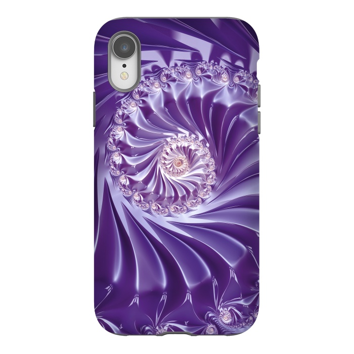 iPhone Xr StrongFit Purple Fractal Fantasies by Andrea Haase