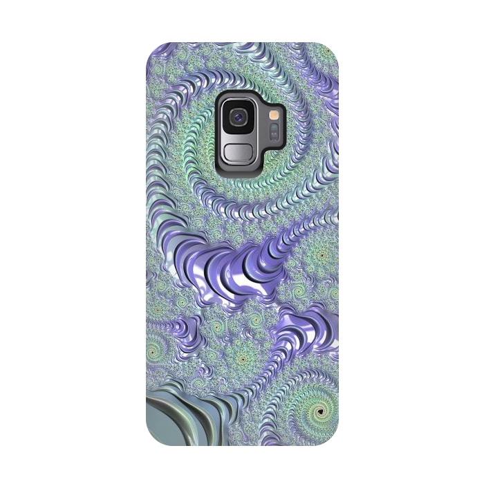 Galaxy S9 StrongFit Teal And Purple Fractal Design by Andrea Haase