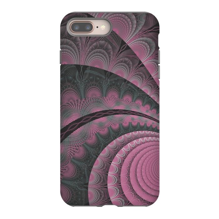 iPhone 7 plus StrongFit Pink Fractal Design by Andrea Haase