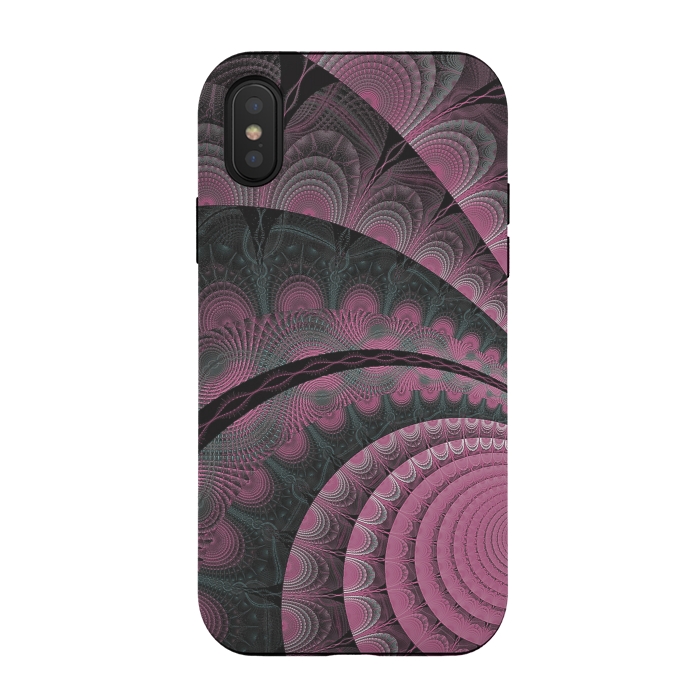 iPhone Xs / X StrongFit Pink Fractal Design by Andrea Haase