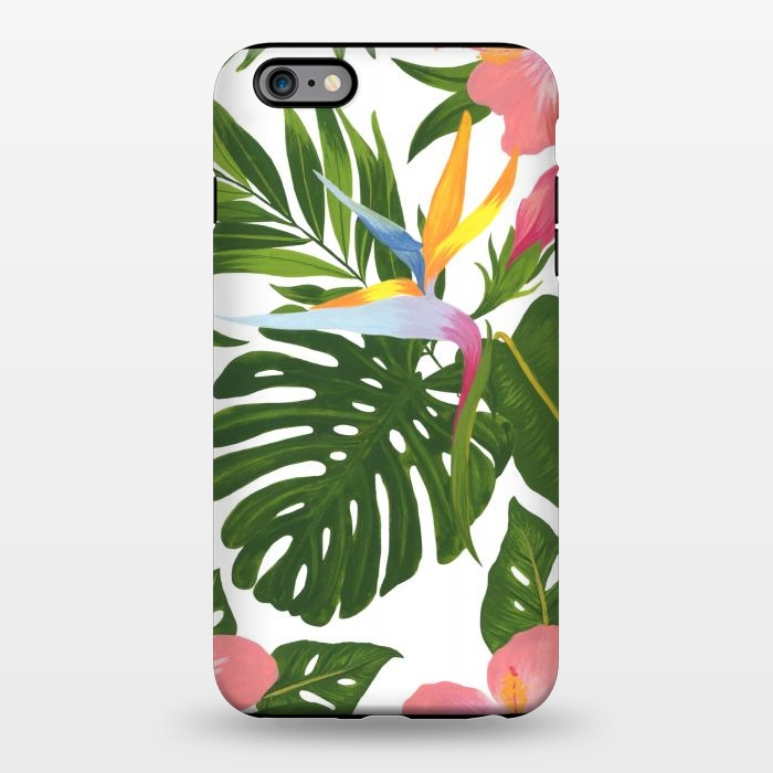 iPhone 6/6s plus StrongFit Bird Of Paradise Jungle Floral Print by Becky Starsmore