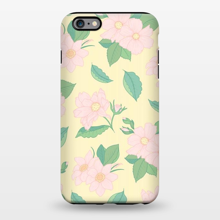 iPhone 6/6s plus StrongFit Yellow Pastel Floral Print by Becky Starsmore