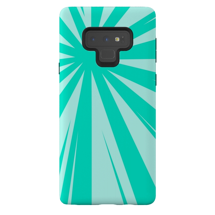 Galaxy Note 9 StrongFit SEA GREEN LINES  by MALLIKA