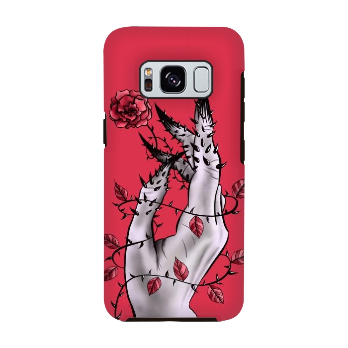 Galaxy S8 StrongFit Deformed Hand With Thorns And Rose Horror Art by Boriana Giormova