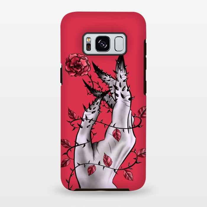 Galaxy S8 plus StrongFit Deformed Hand With Thorns And Rose Horror Art by Boriana Giormova