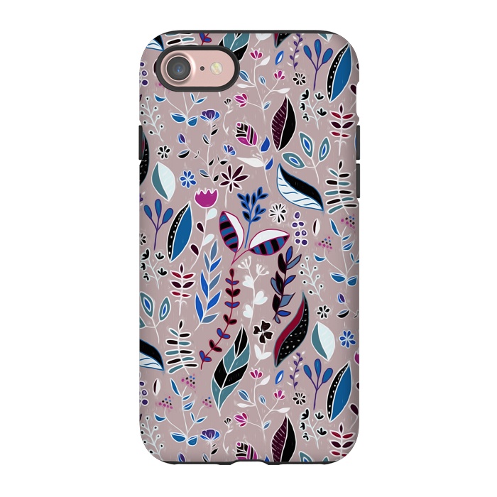 iPhone 7 StrongFit Vibrant Nature Doodle On soft Grey  by Tigatiga