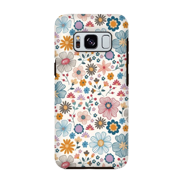 Galaxy S8 StrongFit Winter Wild Bloom  by TracyLucy Designs