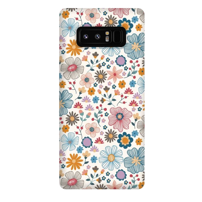 Galaxy Note 8 StrongFit Winter Wild Bloom  by TracyLucy Designs
