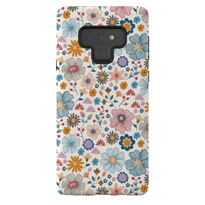 Galaxy Note 9 StrongFit Winter Wild Bloom  by TracyLucy Designs