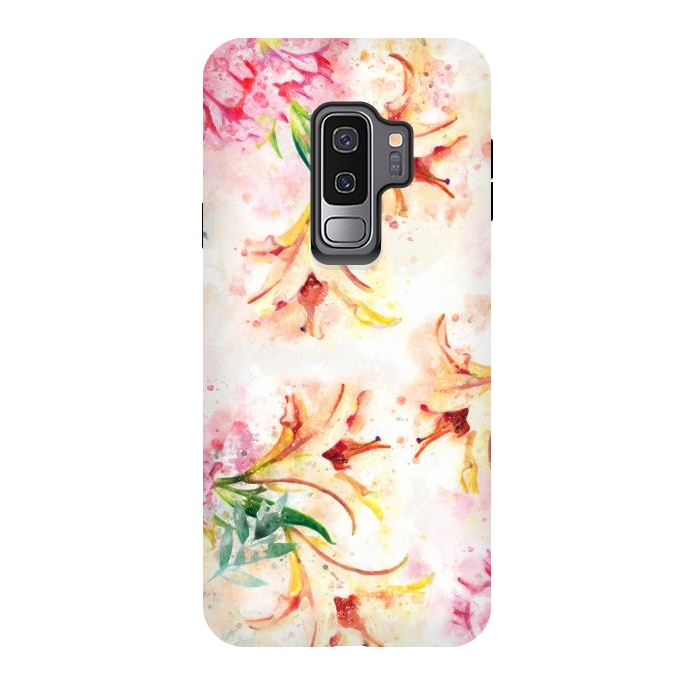 Galaxy S9 plus StrongFit Peony Floral by Creativeaxle