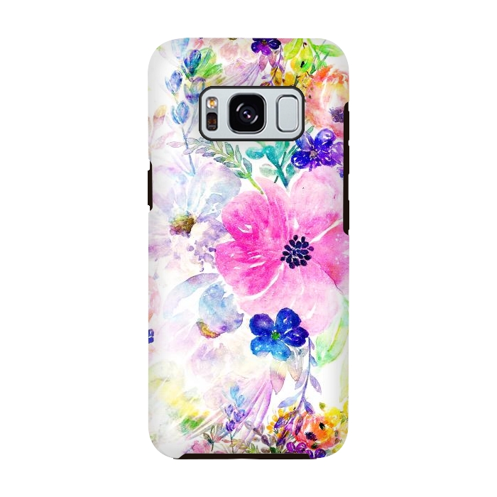 Galaxy S8 StrongFit Pretty watercolor floral hand paint design by InovArts