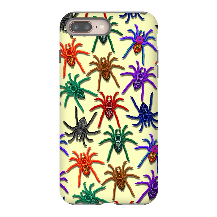 iPhone 7 plus StrongFit Spiders Colorful Halloween Tarantulas Pattern by BluedarkArt