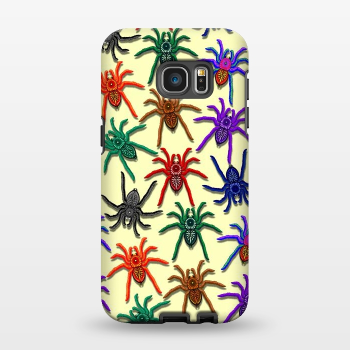 Galaxy S7 EDGE StrongFit Spiders Colorful Halloween Tarantulas Pattern by BluedarkArt