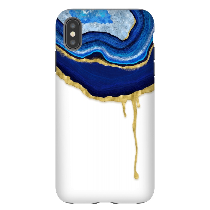 iPhone Xs Max StrongFit Sapphire Dripping Agate by Noonday Design