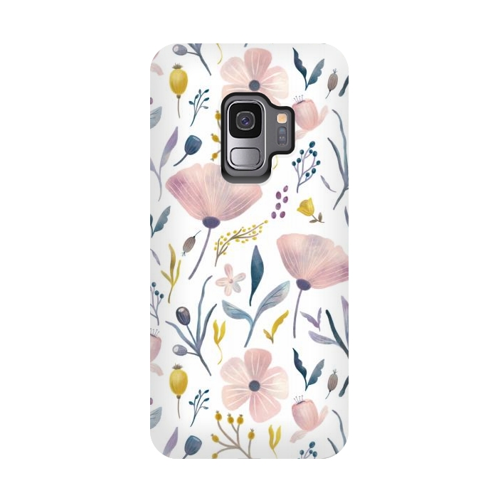 Galaxy S9 StrongFit Delicate Pastel Floral by Noonday Design