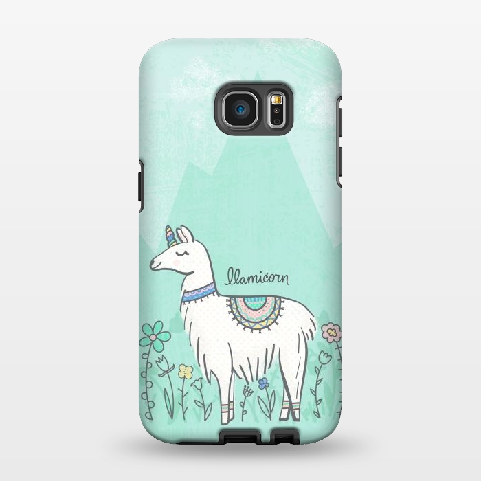 Galaxy S7 EDGE StrongFit Llovely Llamicorn by Noonday Design