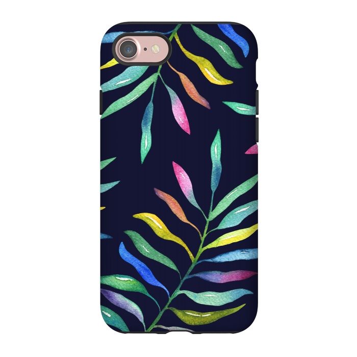 iPhone 7 StrongFit Rainbow Tropical Leaf by Noonday Design