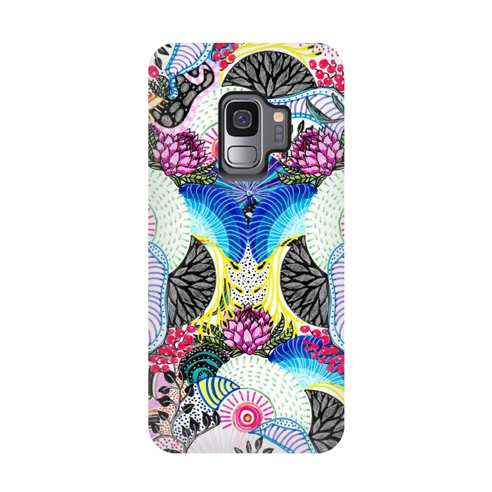 Galaxy S9 StrongFit Whimsical abstract hand paint design  by InovArts