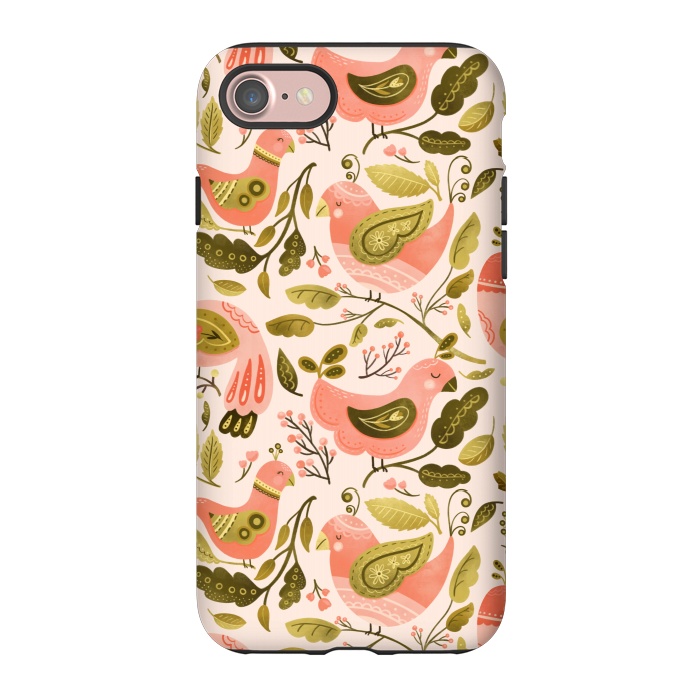 iPhone 7 StrongFit Peachy Keen Birds by Noonday Design