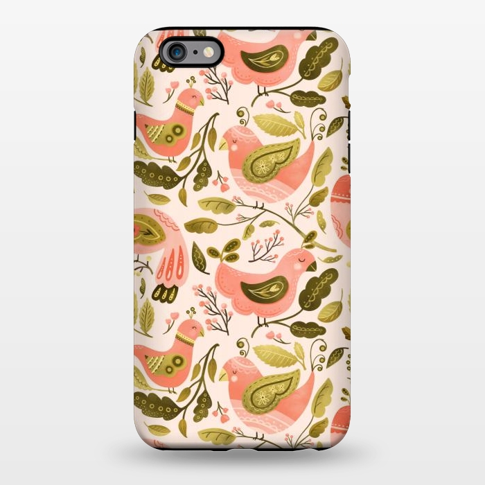 iPhone 6/6s plus StrongFit Peachy Keen Birds by Noonday Design