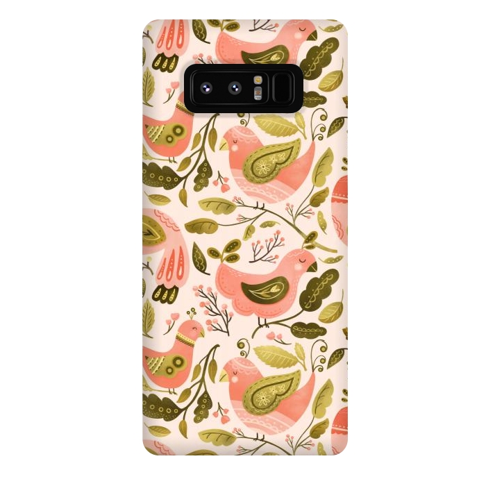 Galaxy Note 8 StrongFit Peachy Keen Birds by Noonday Design