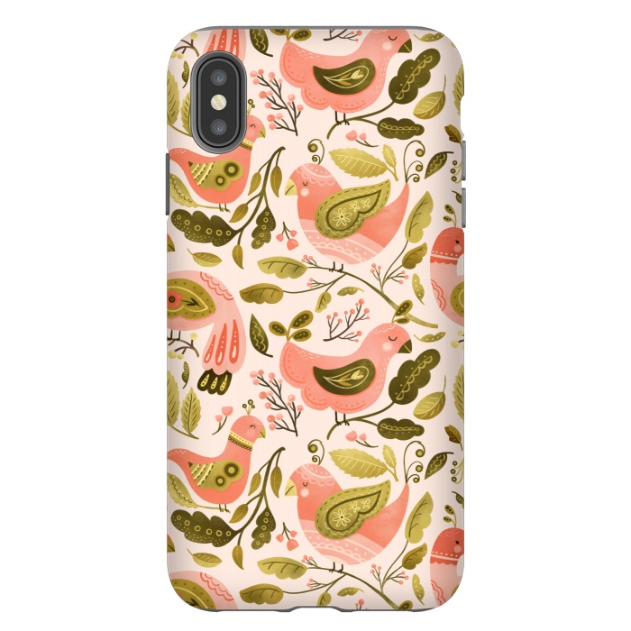 iPhone Xs Max StrongFit Peachy Keen Birds by Noonday Design