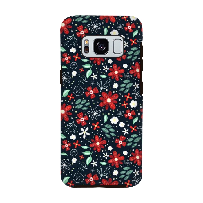 Galaxy S8 StrongFit Little Christmas Flowers by Noonday Design