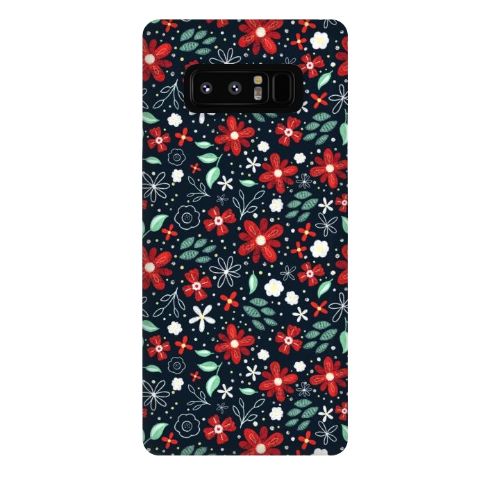 Galaxy Note 8 StrongFit Little Christmas Flowers by Noonday Design