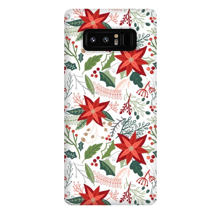 Galaxy Note 8 StrongFit Festive Poinsettias by Noonday Design