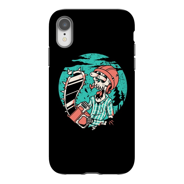 iPhone Xr StrongFit Skullchainsaw by Afif Quilimo