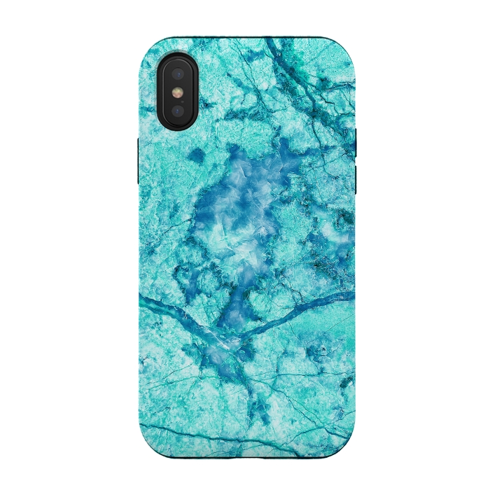 iPhone Xs / X StrongFit Turquoise Marble by Art Design Works