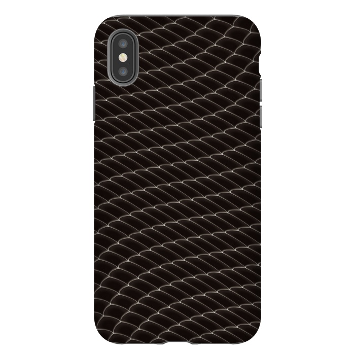 iPhone Xs Max StrongFit Black Snake Scale Pattern by Art Design Works