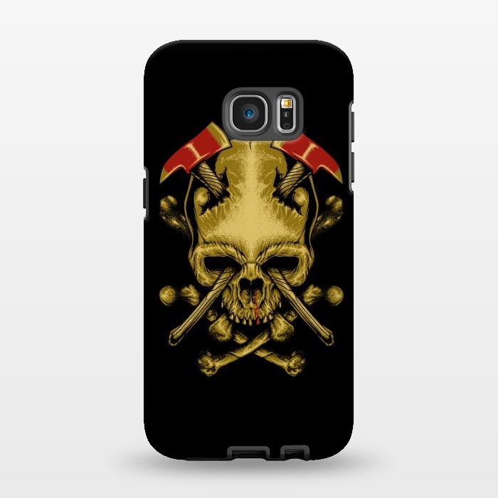 Galaxy S7 EDGE StrongFit Skull Axes by Afif Quilimo