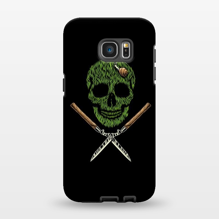 Galaxy S7 EDGE StrongFit Skull Grass by Afif Quilimo