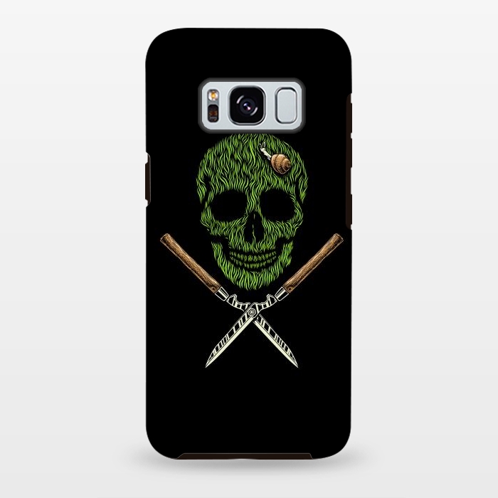 Galaxy S8 plus StrongFit Skull Grass by Afif Quilimo