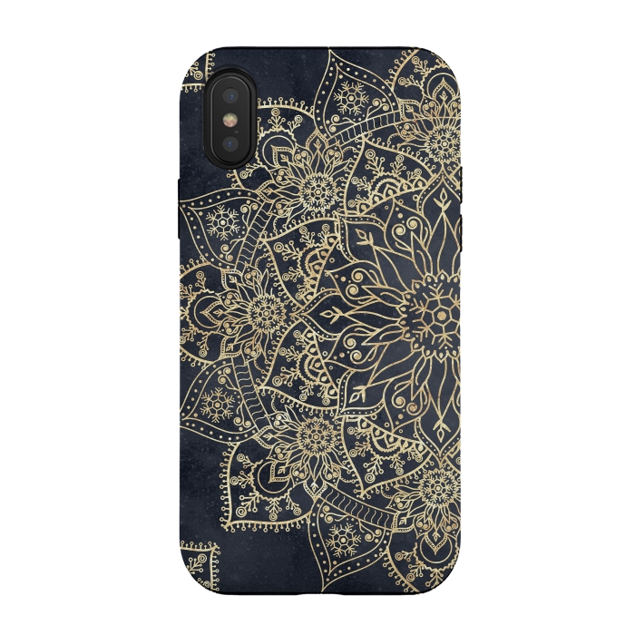 iPhone Xs / X StrongFit Elegant poinsettia flower and snowflakes mandala art by InovArts