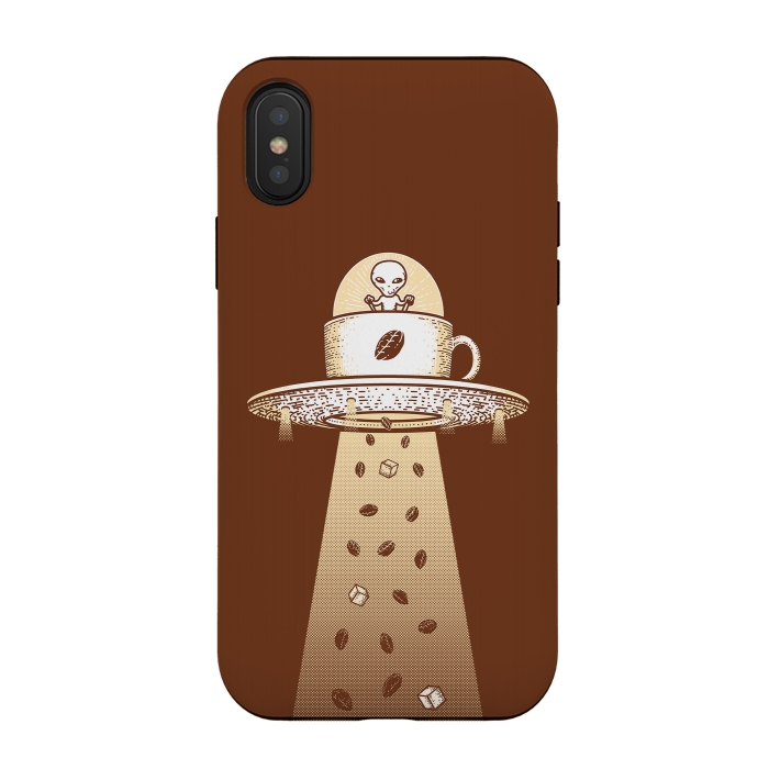 iPhone Xs / X StrongFit Alien Coffee Invasion by Afif Quilimo