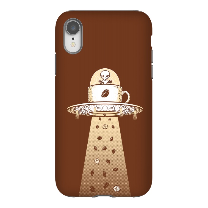 iPhone Xr StrongFit Alien Coffee Invasion by Afif Quilimo