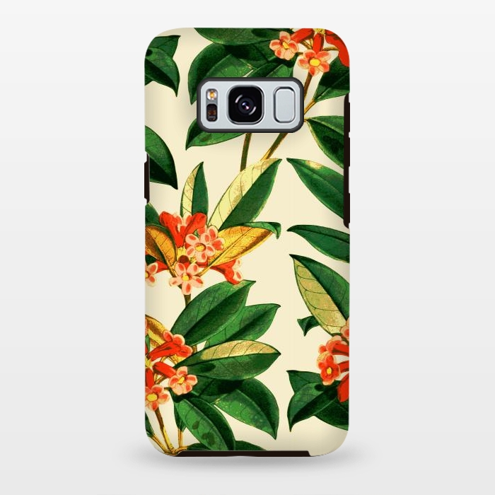 Galaxy S8 plus StrongFit Orange Flower Print by Zala Farah