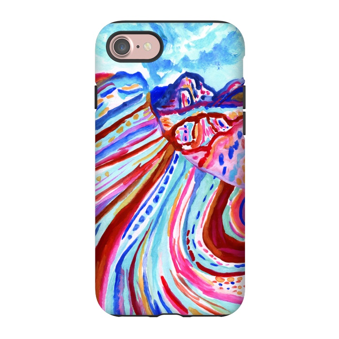 iPhone 7 StrongFit Abstract Rainbow Mountains  by Tigatiga